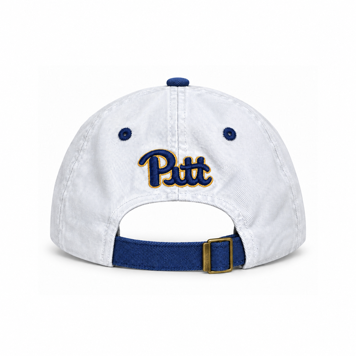 Pitt Panthers Zephyr White & Royal Blue Panther Head Adjustable Hat