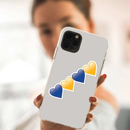 Blue & Yellow Hearts Pittsburgh Spirit Vinyl Sticker