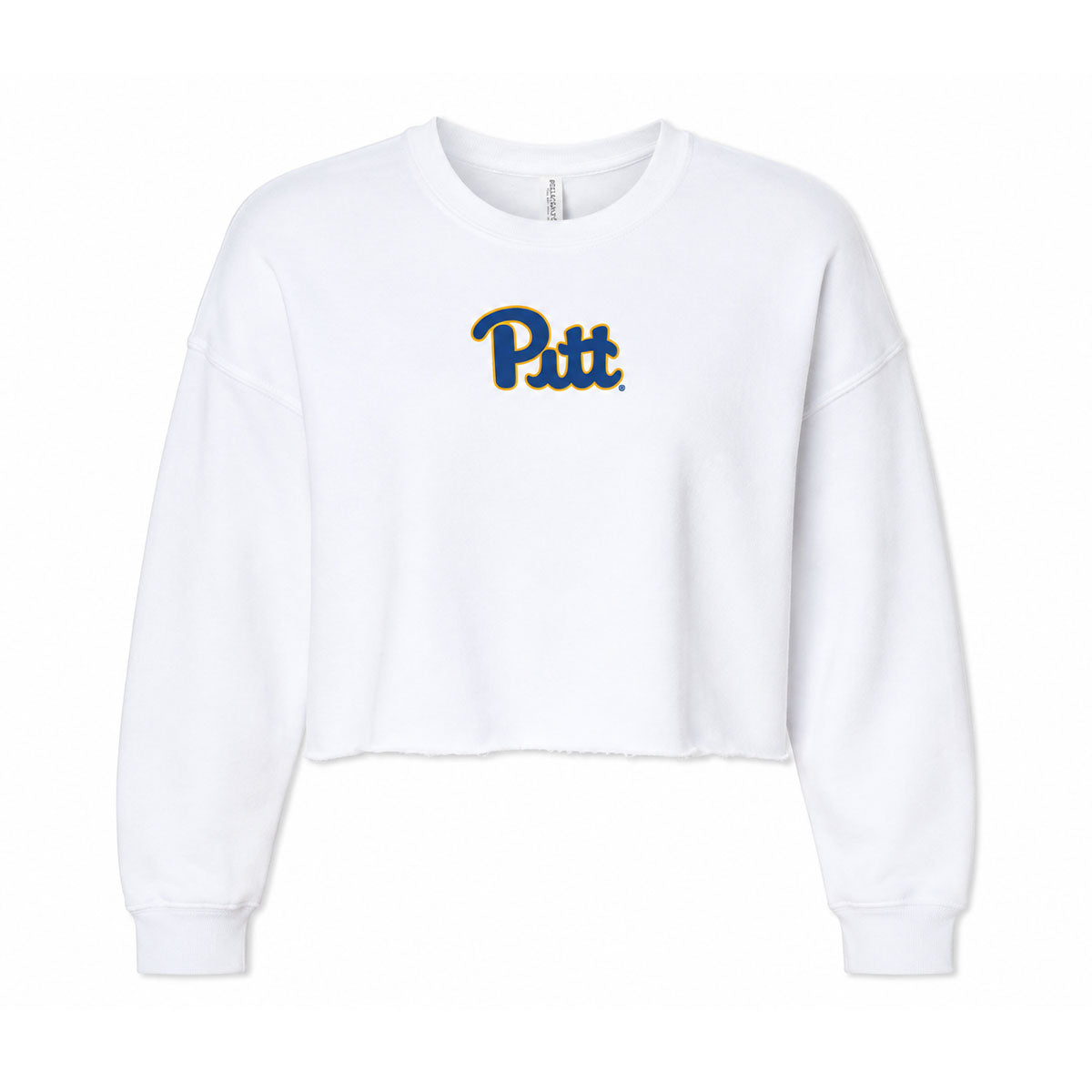 Pitt Script White Cropped Crew