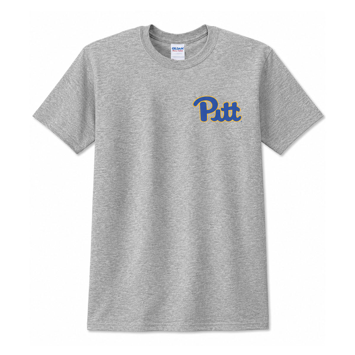 Pitt Script Chest Hit Sport Grey Tee