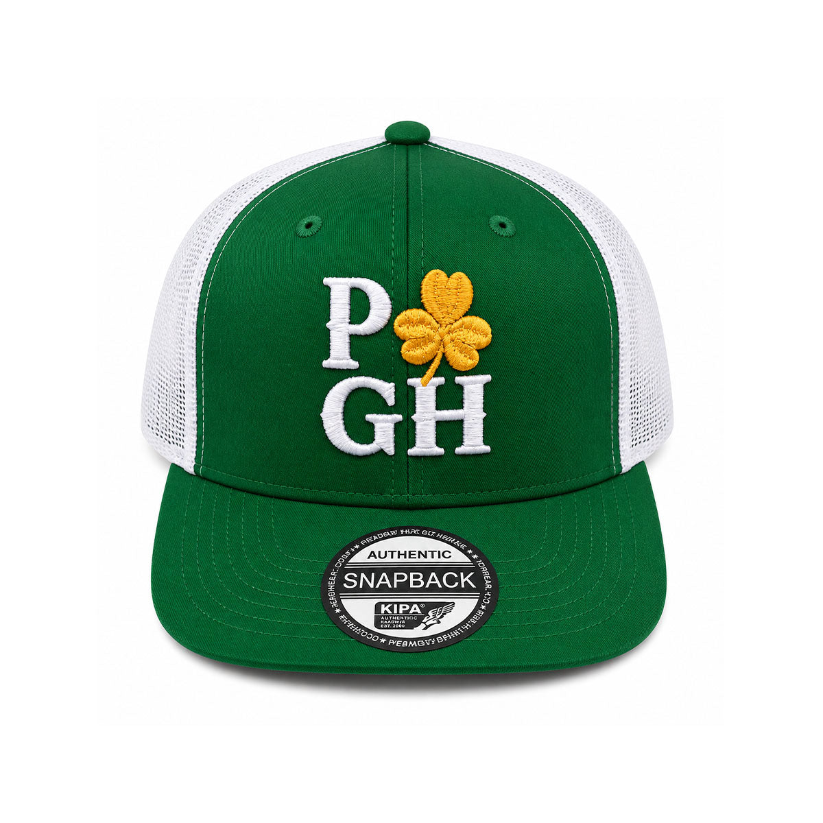 PGH Shamrock Green & White Trucker Snapback