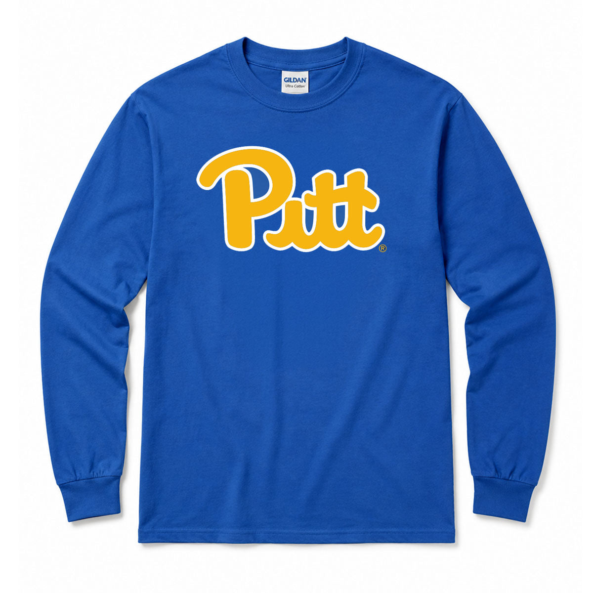 Pitt Script Soft-Style Blue Long Sleeve Tee