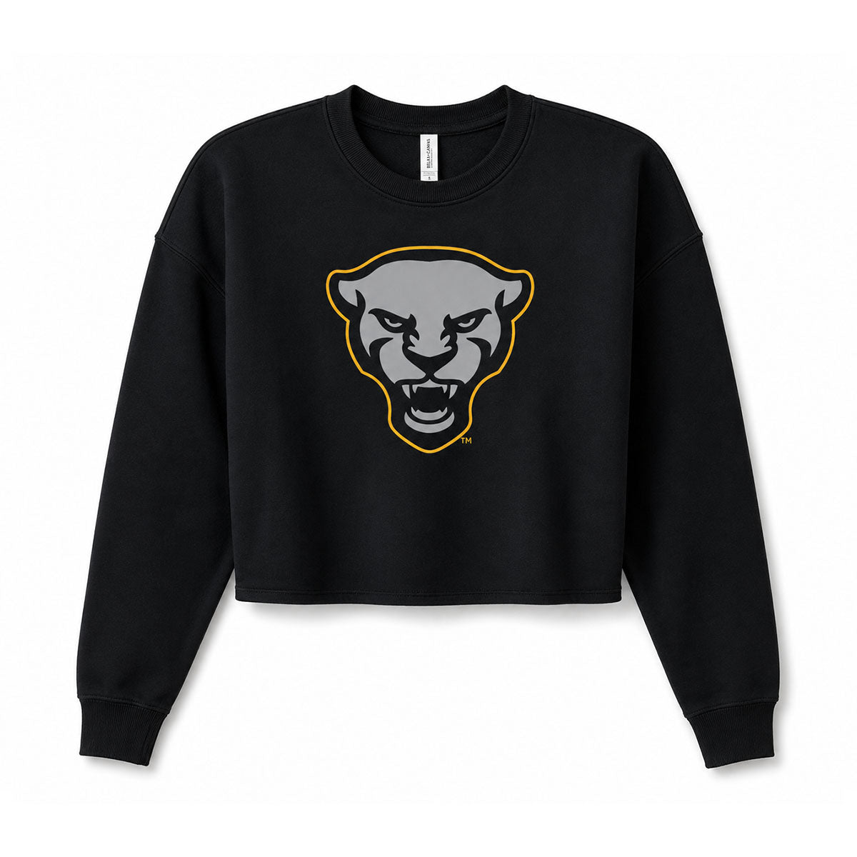Black Pitt Panther Cropped Crew