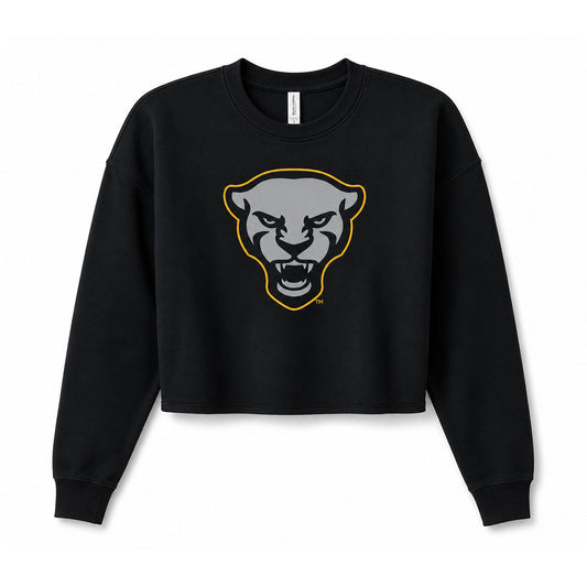 Black Pitt Panther Cropped Crew
