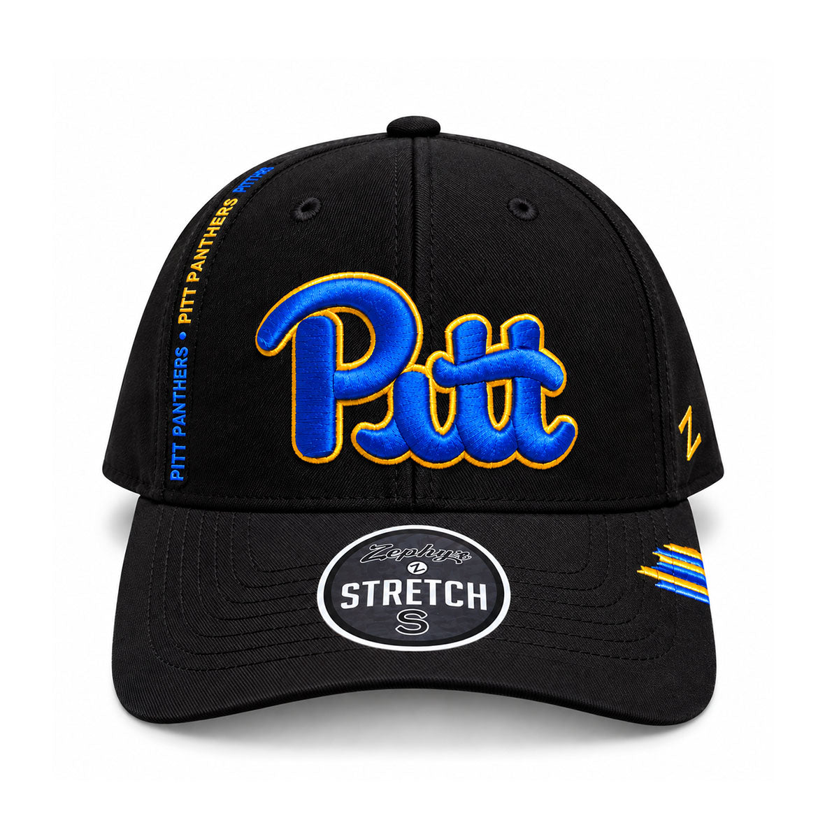 Pitt Panthers Zephyr Black Script Performance Stretch Fit Hat