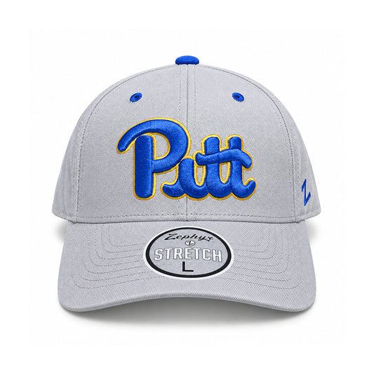 Pitt Panthers Zephyr Gray Script Stretch Fit Hat