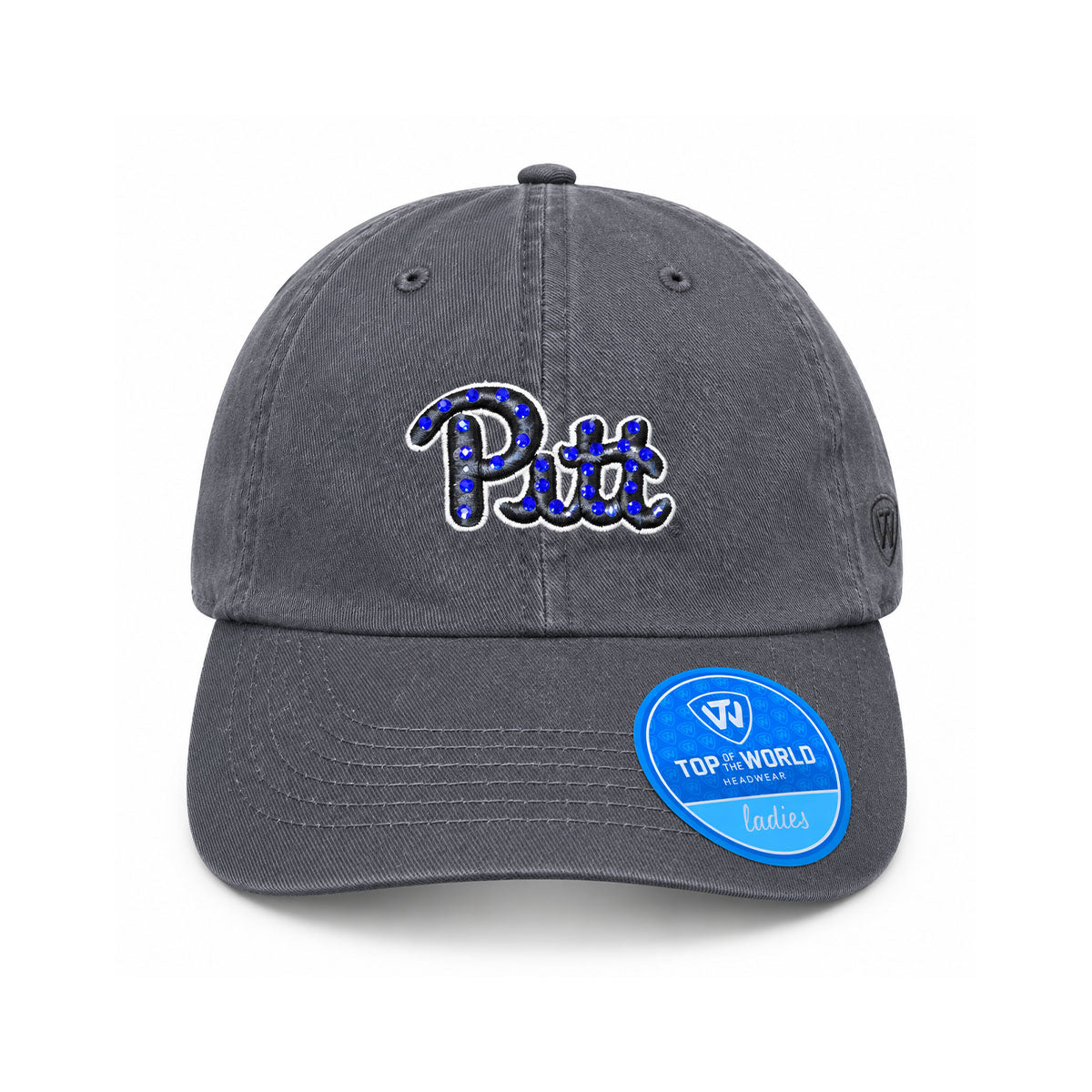 Pitt Panthers Top of the World Women's Rhinestone Charcoal Adjustable Hat