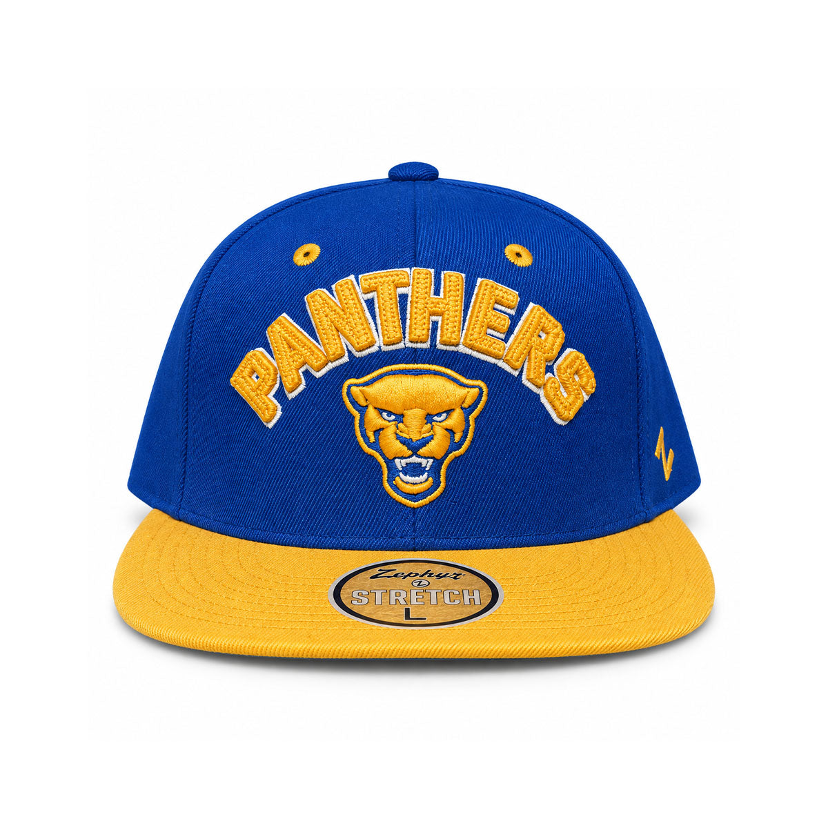 Pitt Panthers Zephyr Royal Blue & Gold Flat Bill Stretch Fit Hat