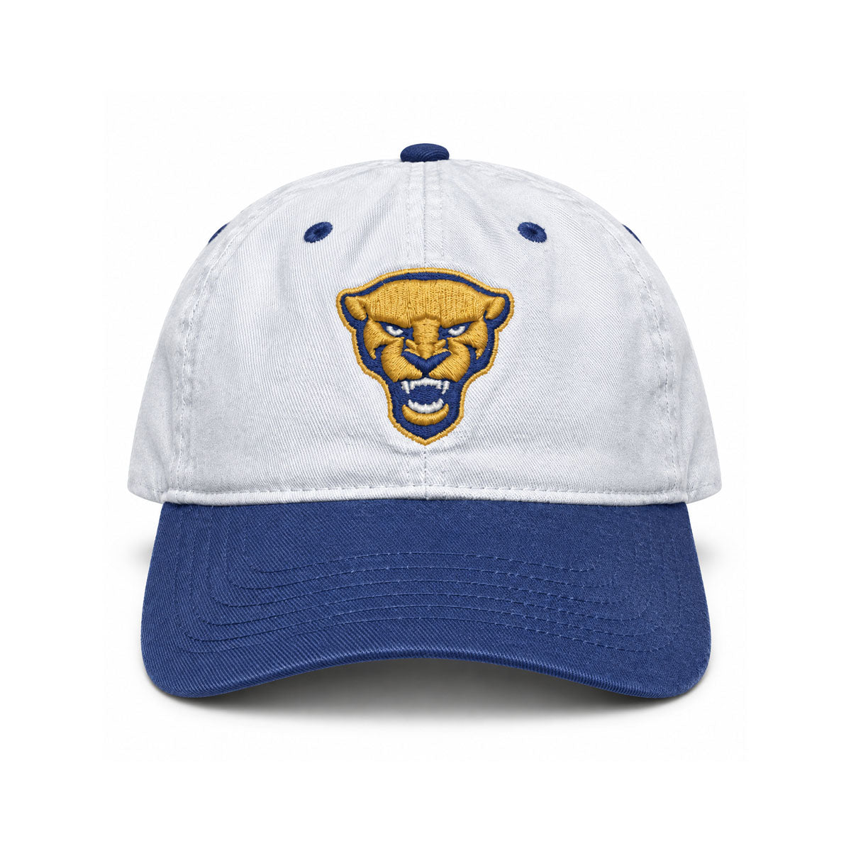 Pitt Panthers Zephyr White & Royal Blue Panther Head Adjustable Hat