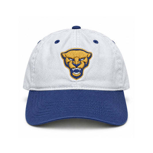Pitt Panthers Zephyr White & Royal Blue Panther Head Adjustable Hat