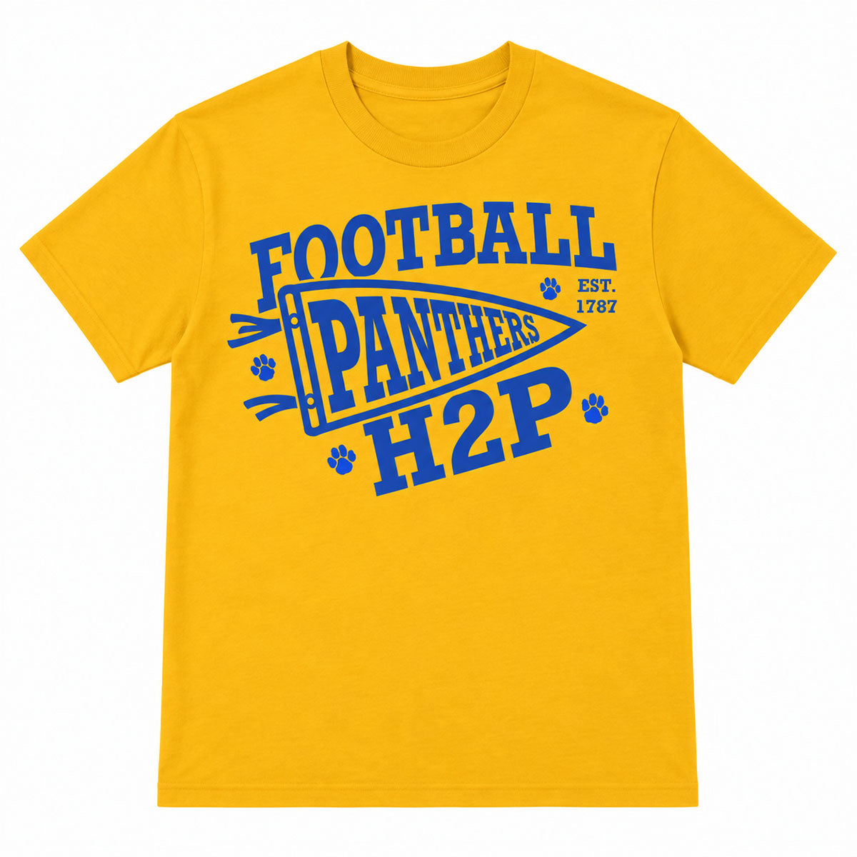 H2P Football Pennant Gold Tee