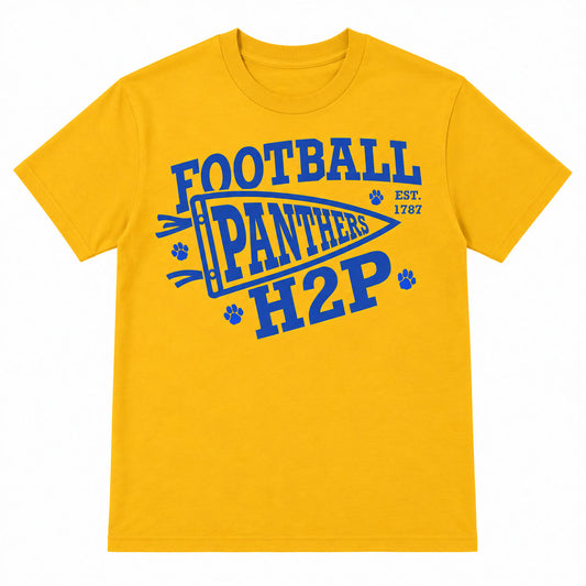 H2P Football Pennant Gold Tee