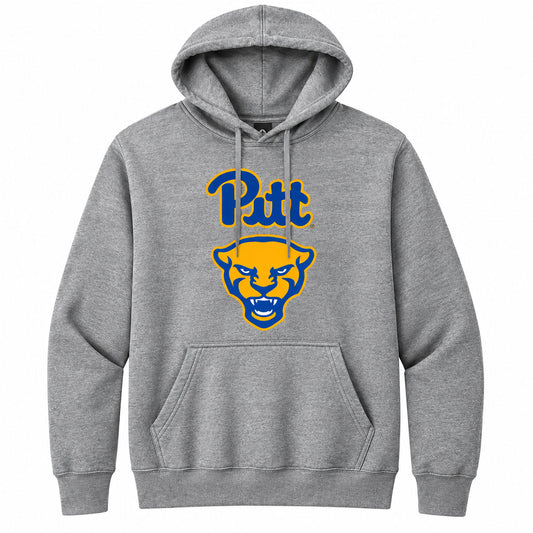Pitt Panthers Script & Panther Head Sport Grey Hoodie