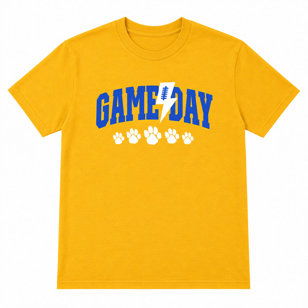 Game Day Paw Print Gold Tee