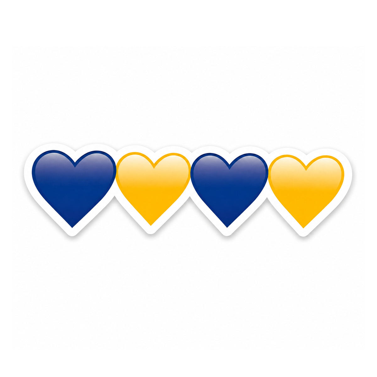 Blue & Yellow Hearts Pittsburgh Spirit Vinyl Sticker
