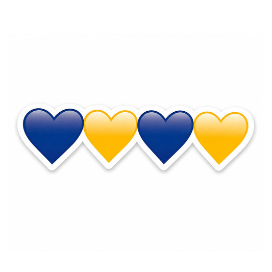 Blue & Yellow Hearts Pittsburgh Spirit Vinyl Sticker