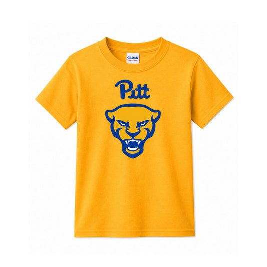 Youth Pitt Panther Head Gold Tee
