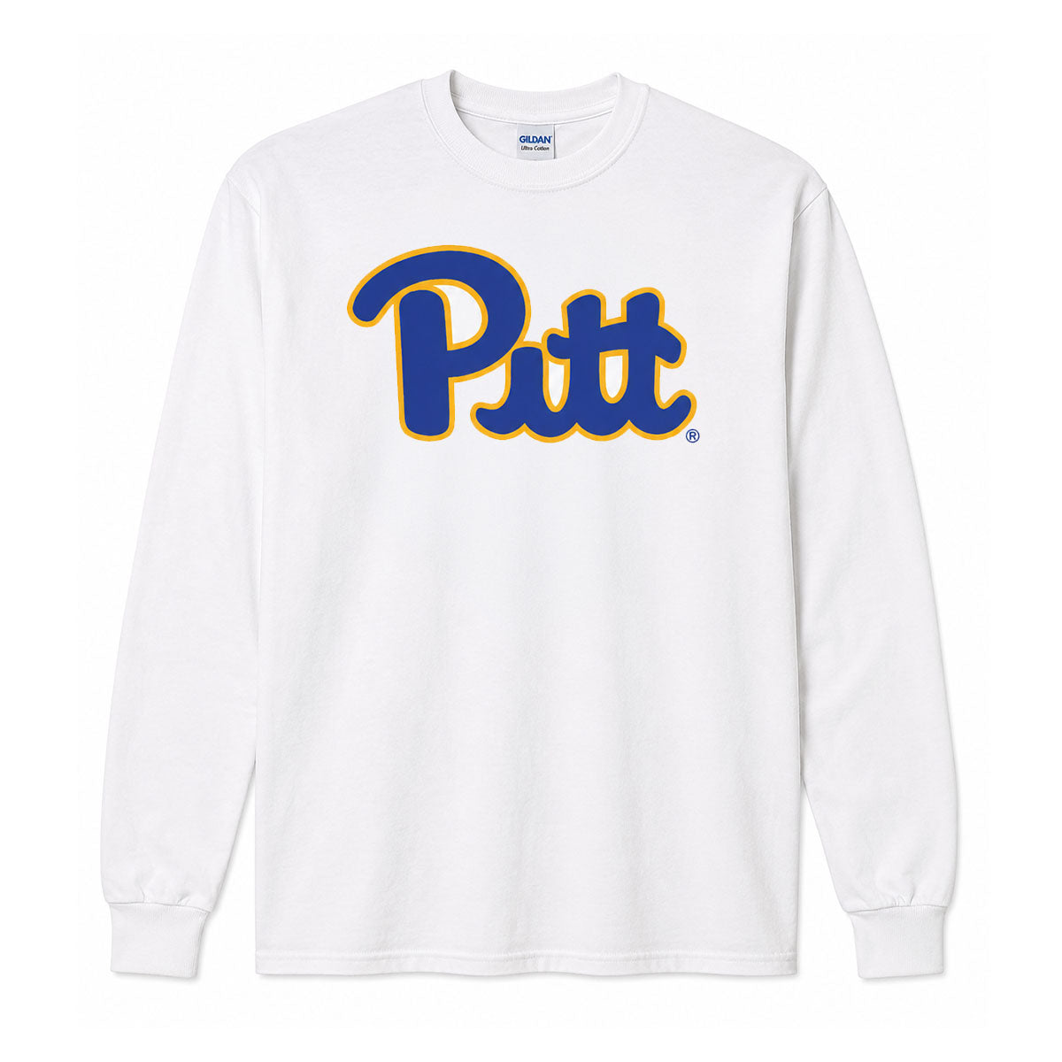 Pitt Script Soft-Style White Long Sleeve Tee