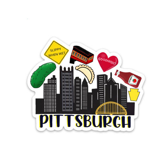Pittsburgh Icons Skyline Waterproof Vinyl Sticker