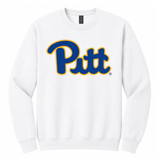 Pitt Script Soft Style White Crew Neck
