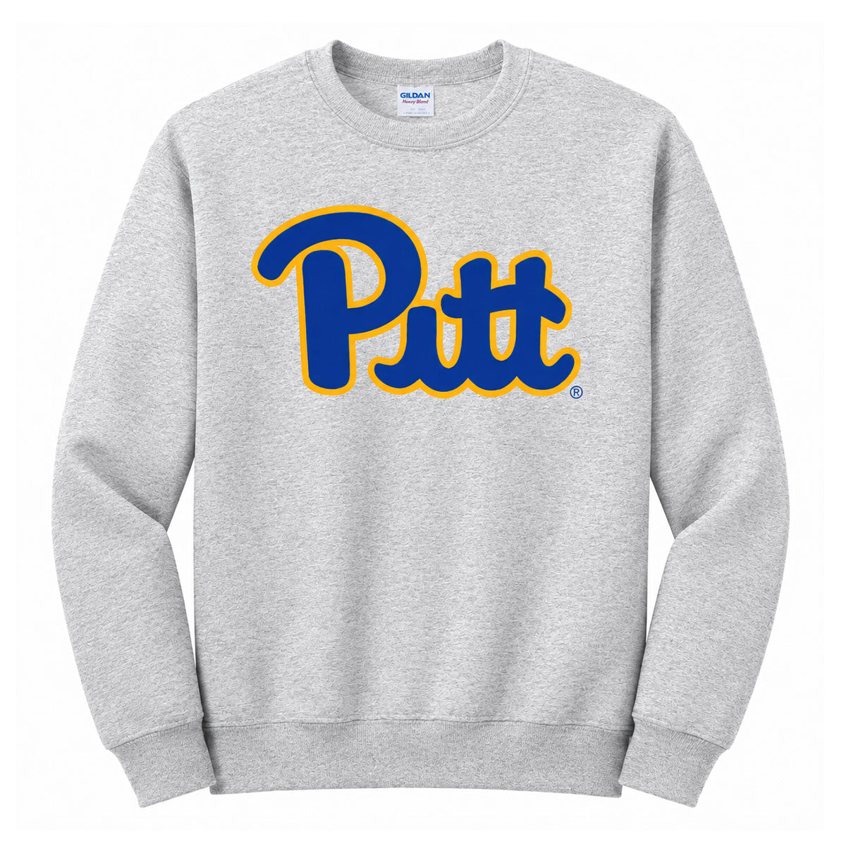 Pitt Script Soft Style Heather Gray Crew Neck