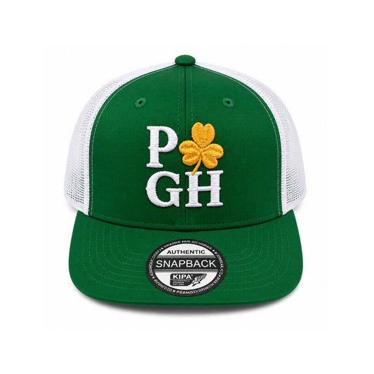 PGH Shamrock Green & White Trucker Snapback