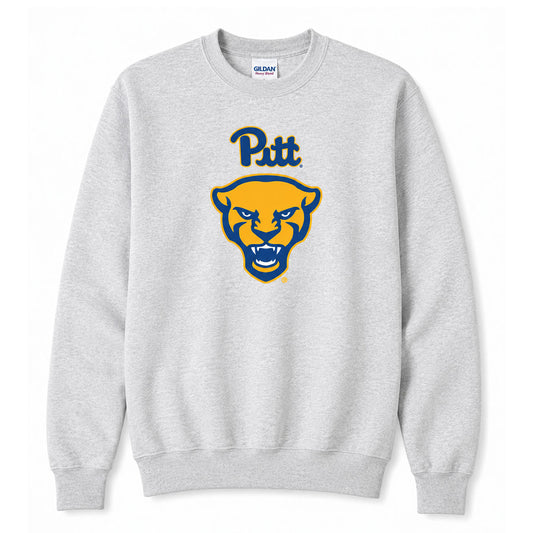 Panther Head Ash Grey Soft-Style Crew Neck