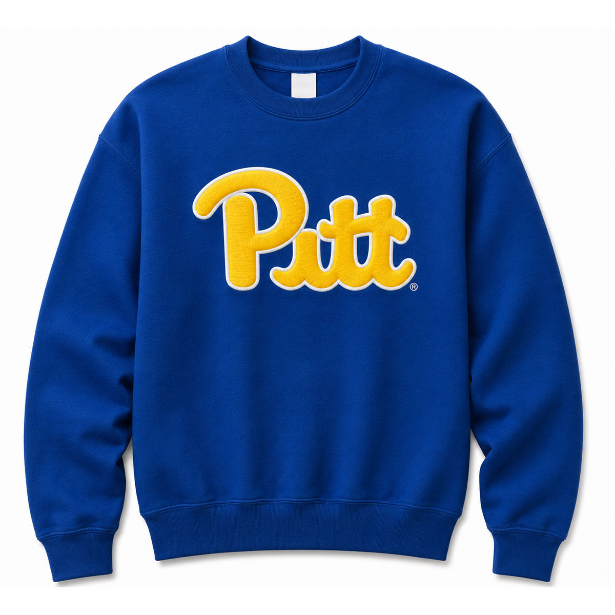 Pitt Script Soft-Style Embroidered Royal Blue Crew Neck