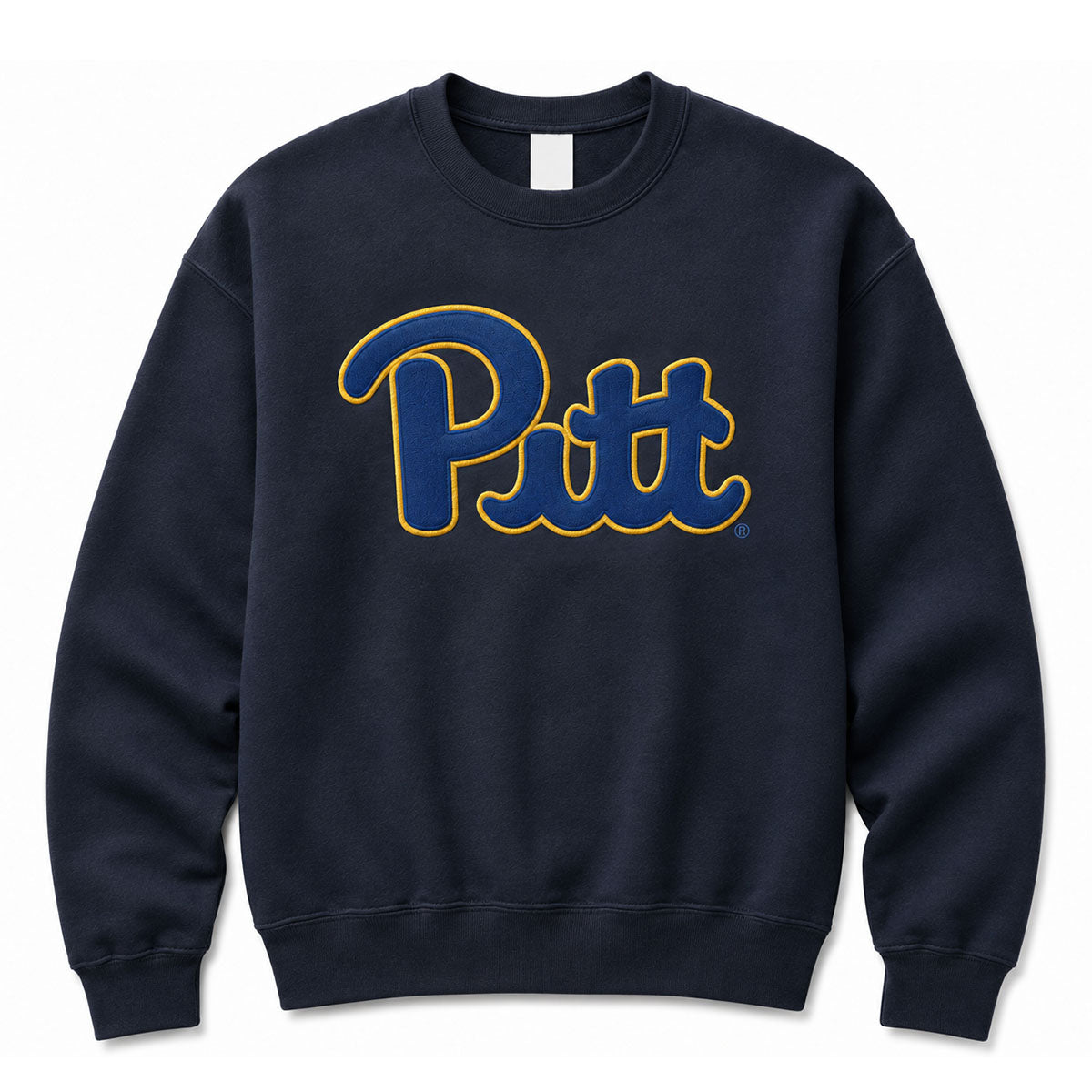 Pitt Script Soft-Style Embroidered Charcoal Gray Crew Neck