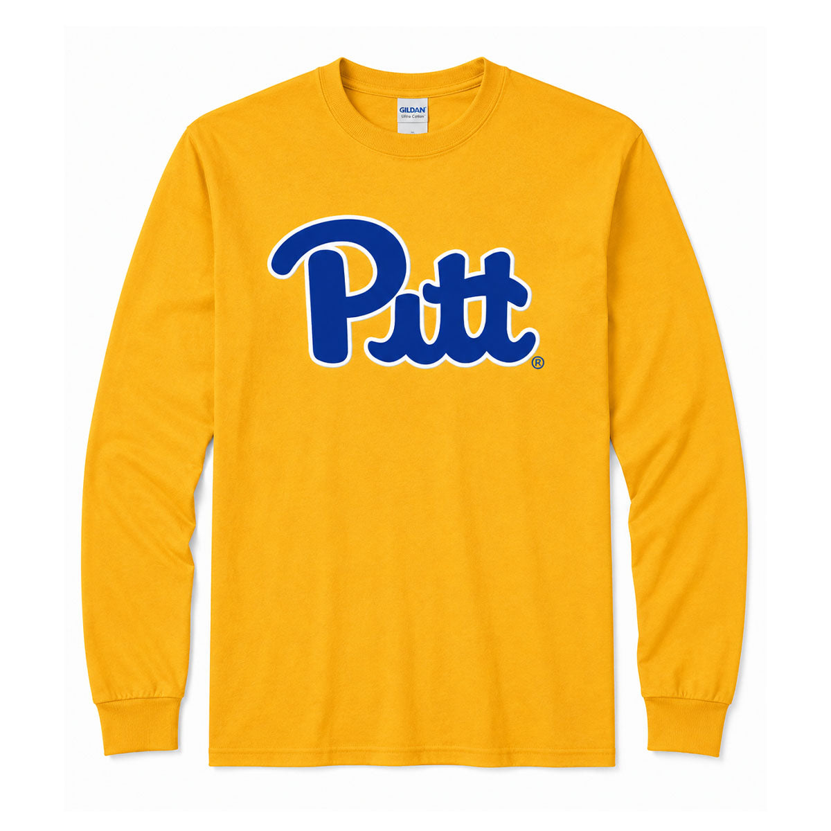 Gold Pitt Script Soft-Style Long Sleeve Tee