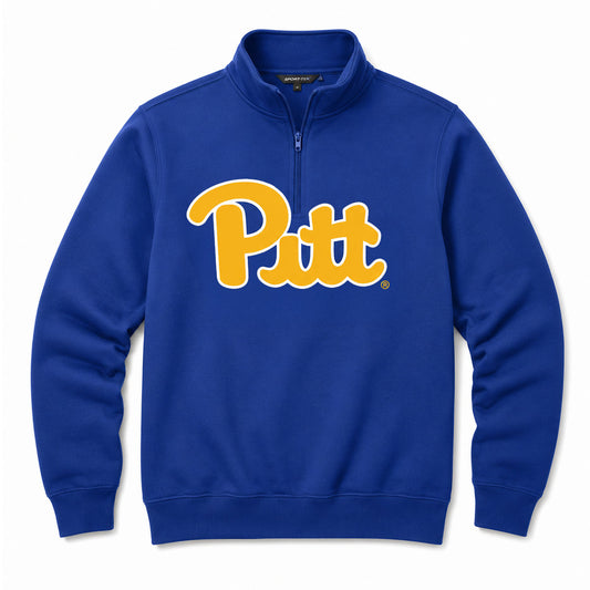 Center Chest 1/4 Zip Royal Blue Pullover Fleece