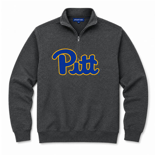 Center Chest 1/4 Zip Charcoal Grey Pullover Fleece