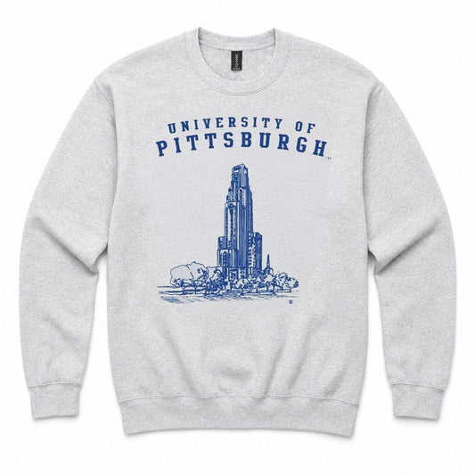 Cathedral of Learning Soft-Style Ash Gray Crew Neck