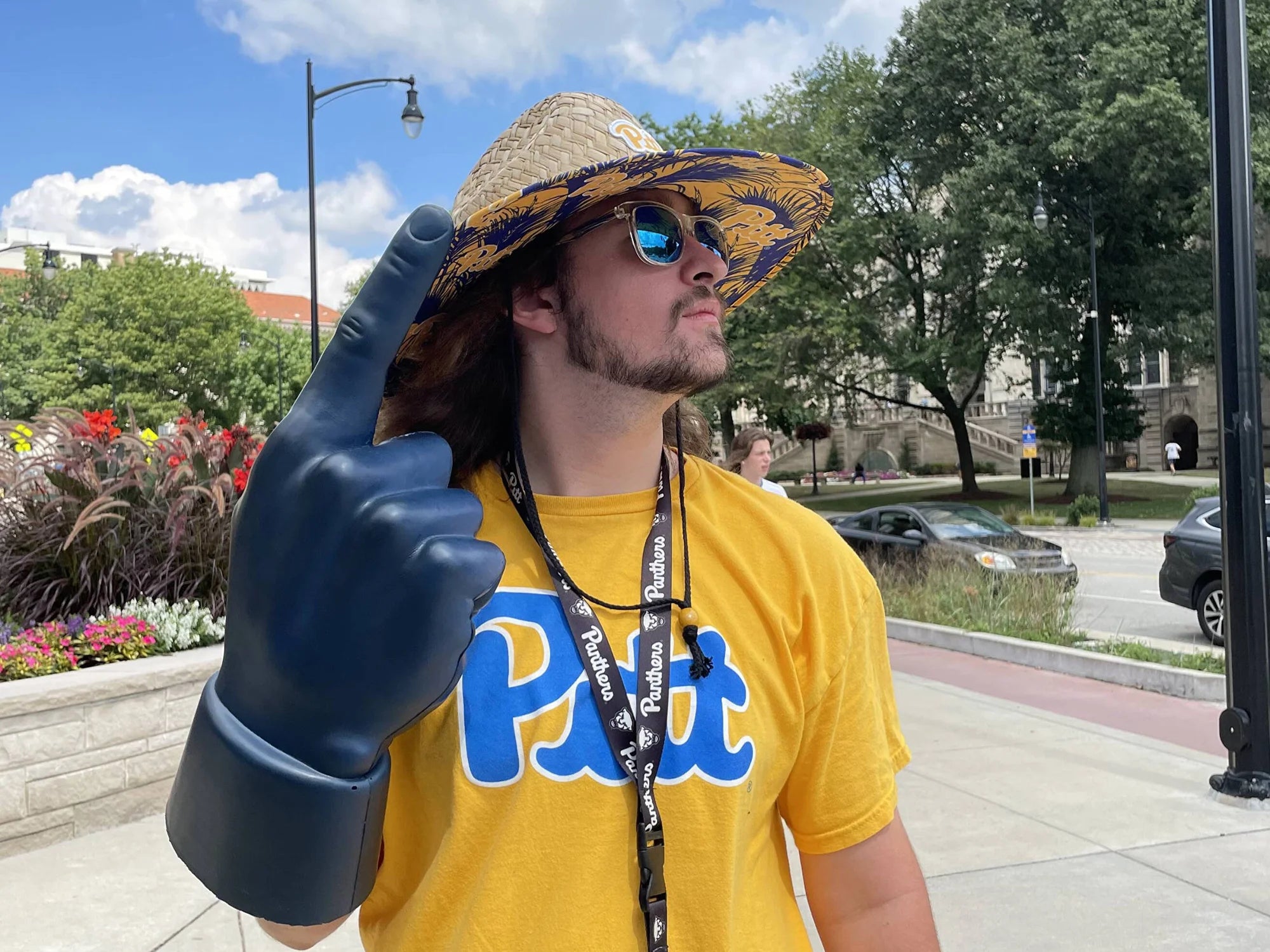 A Pitt fan near campus
