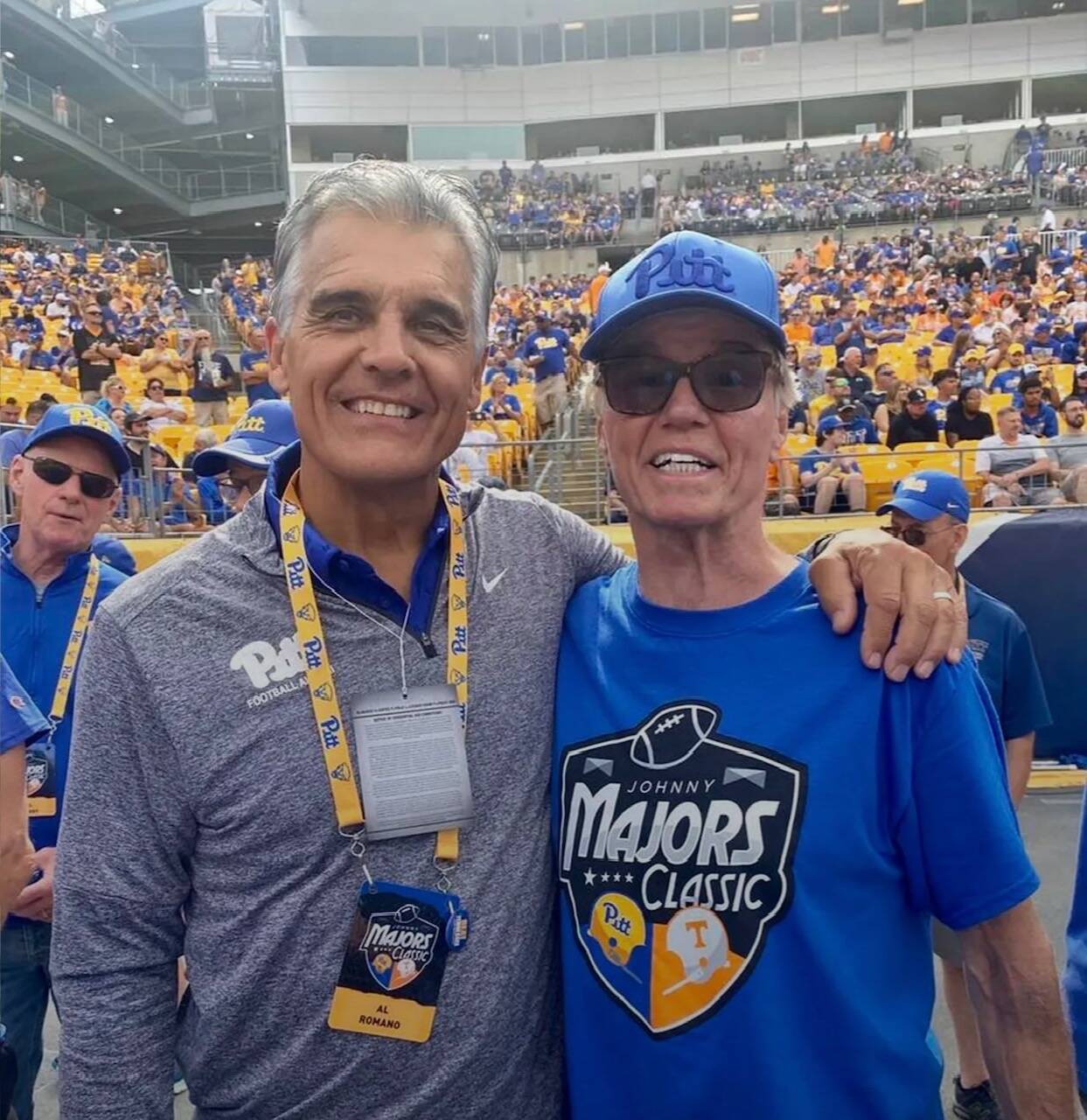 Chas Bonasorte with Al Romano at a Pitt game