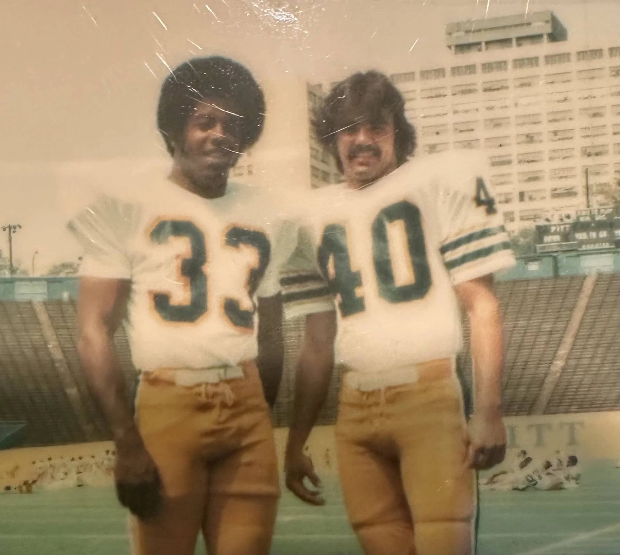Chas Bonasorte and Tony Dorsett during their Pitt football days