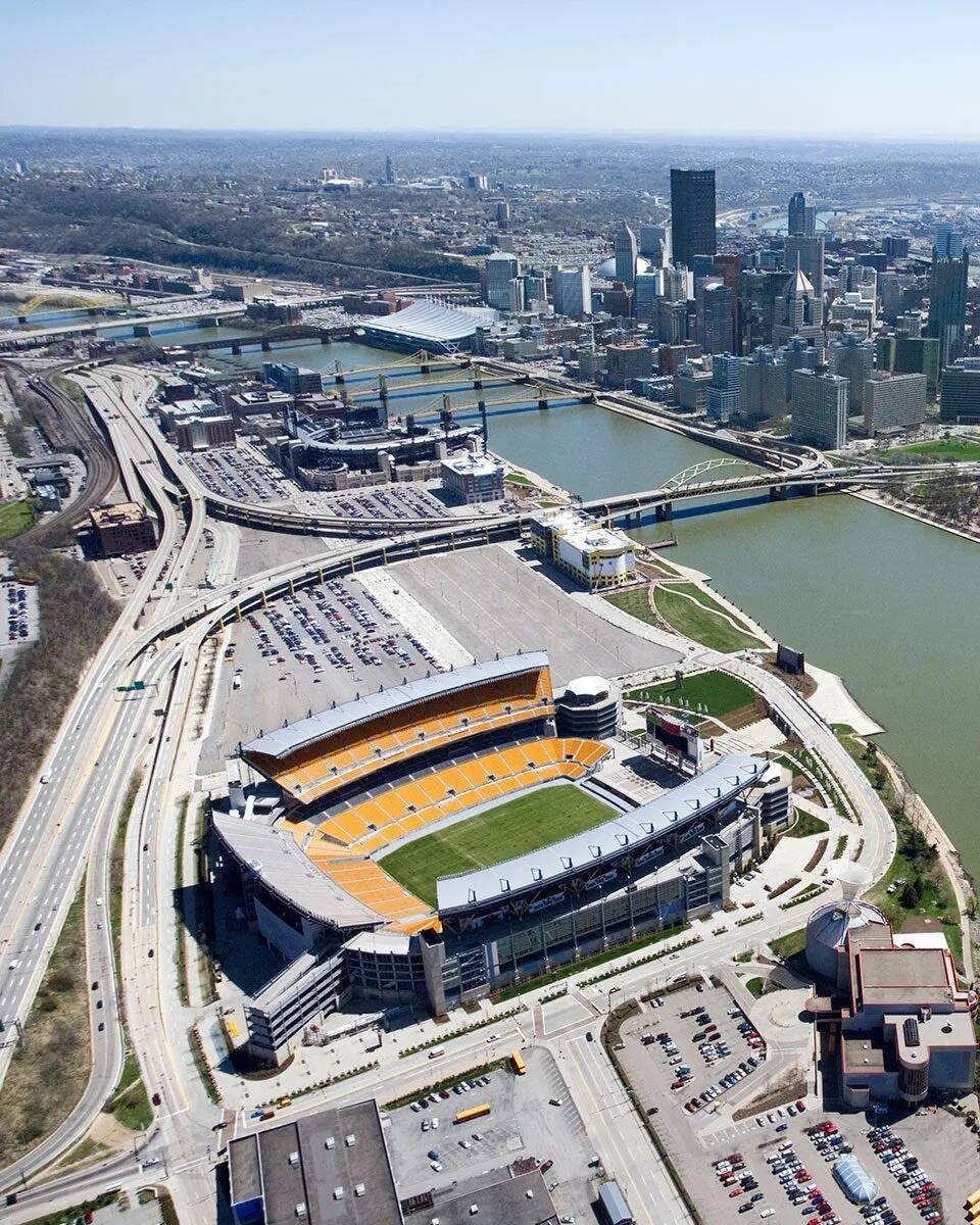 A view of Pittsburgh and the stadium