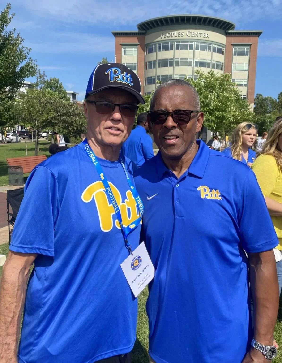 Chas Bonasorte with a fellow Pitt supporter