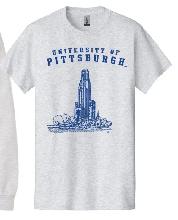 NCAA University of Pittsburgh Cathedral of Learning Soft-Style T-Shirt Ash Gray