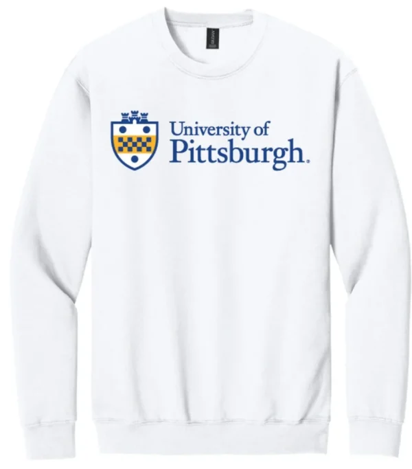NCAA University of Pittsburgh Soft-Style Crew Neck White