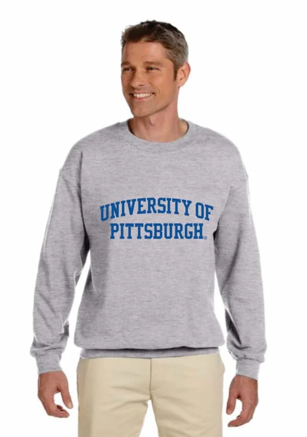 NCAA University of Pittsburgh Soft-Style Crew Neck Ash Gray