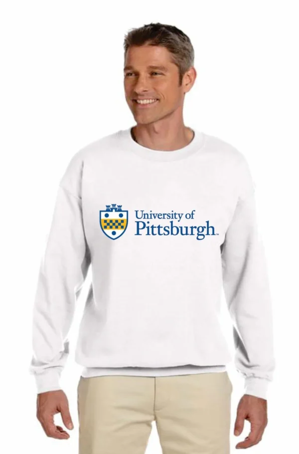 NCAA University of Pittsburgh Soft-Style Crew Neck White - Image 2